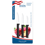 Rada Paring Knives Galore ProPak 3 Piece Knife Set, Black Handless