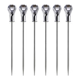 Prodyne Diamond Head Martini Picks, Set of 6, Acrylic and Stainless Steel