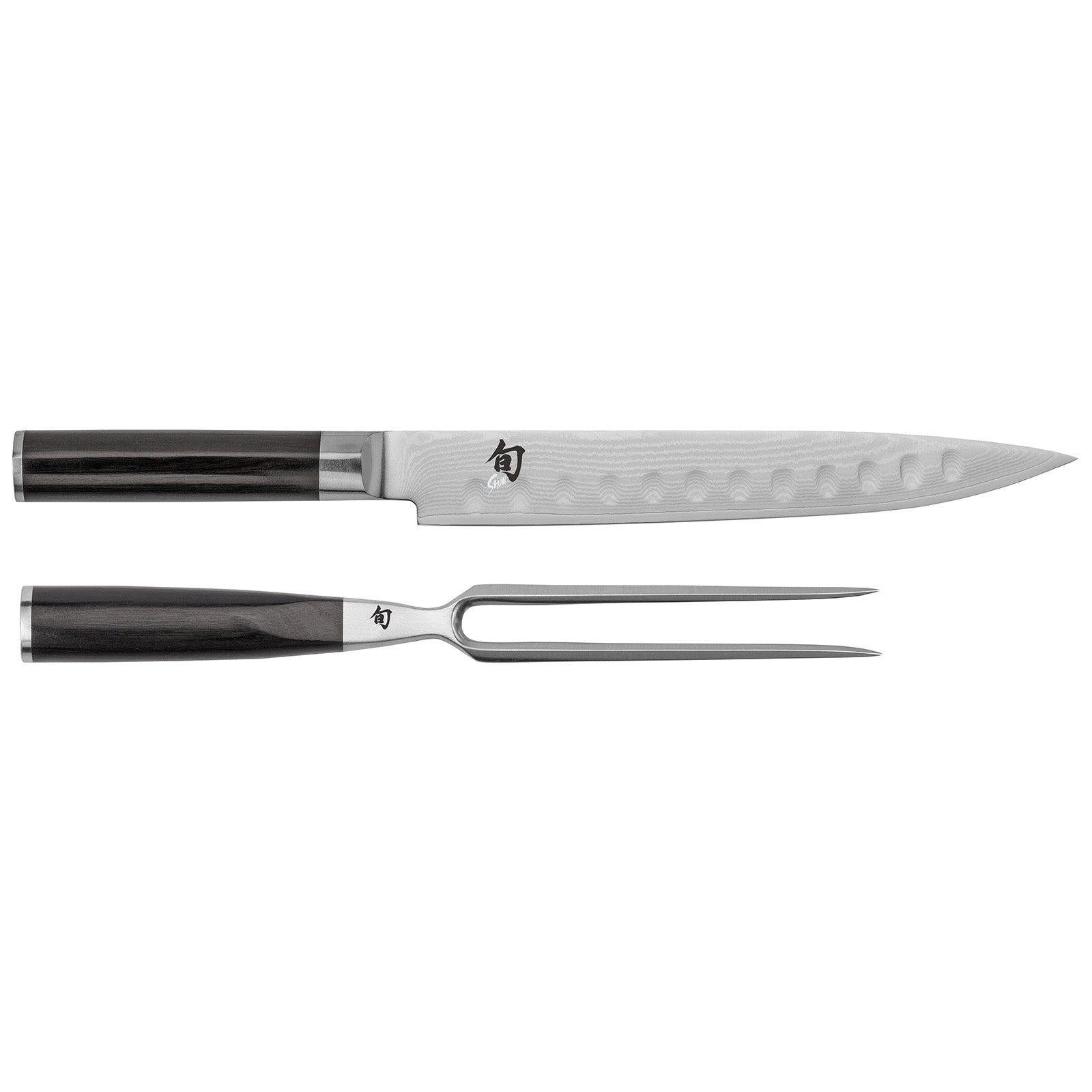 Shun Classic 2-Piece Carving Set, 9" Hollow-Ground Slicing Knife & Carving Fork in Gift Box