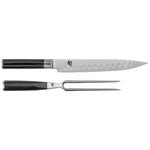 Shun Classic 2-Piece Carving Set, 9" Hollow-Ground Slicing Knife & Carving Fork in Gift Box