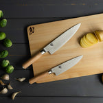 Shun Classic Blonde 7 Piece Block Set with Birchwood Kickstand Block