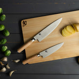 Shun Classic Blonde 7 Piece Block Set with Birchwood Kickstand Block