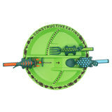 Constructive Eating Dinosaur Utensil and Divided Plate Set for Kids and Toddlers