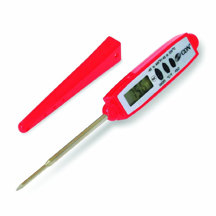 CDN ProAccurate Quick Read Waterproof Pocket Thermometer With Sheath, Red