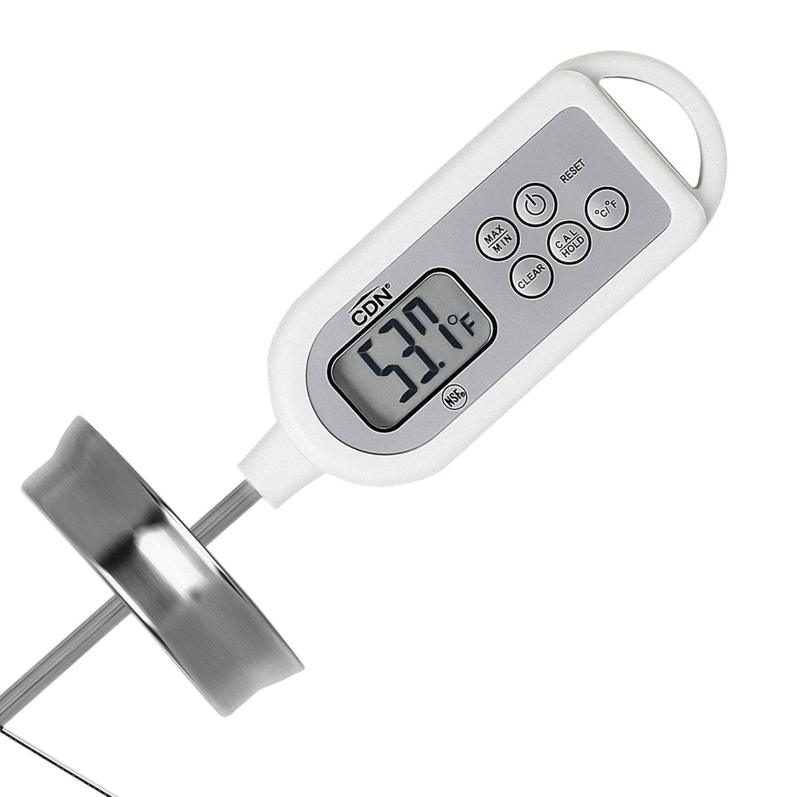 CDN ProAccurate Long Stem Digital Instant Read Thermometer, White