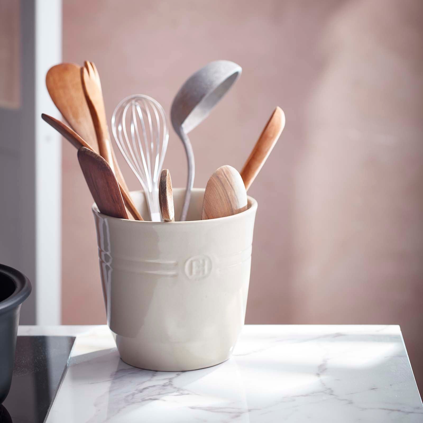 Emile Henry Utensil Pot, 4.5-Inch Diameter x 13-Inch High, Clay