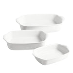 Emile Henry Rectangular Baking Dish, Set of 3, 1.25 qt, 2.4 qt, 3.8 qt, Flour