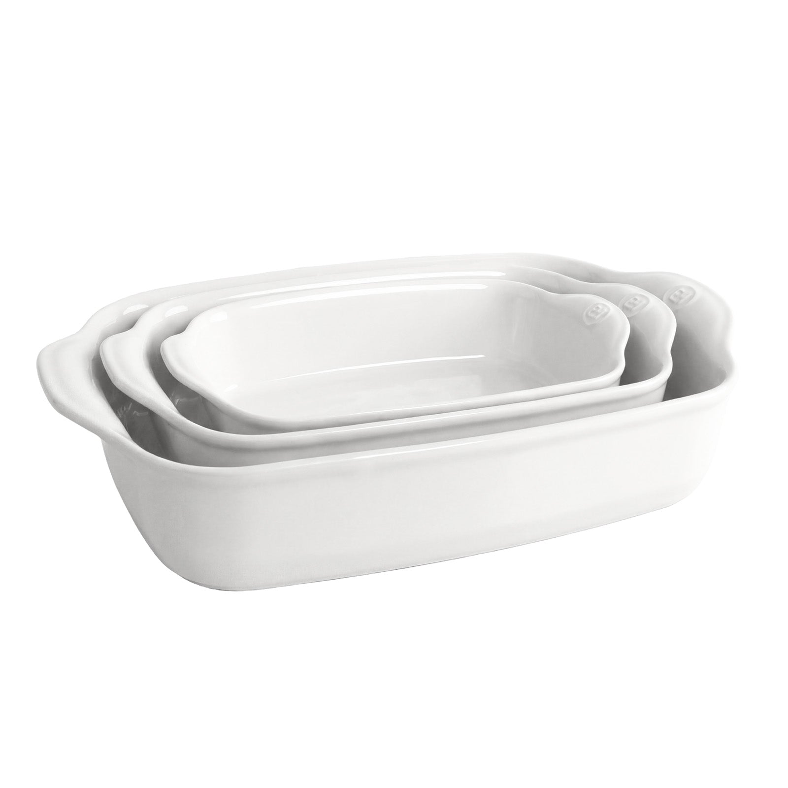 Emile Henry Rectangular Baking Dish, Set of 3, 1.25 qt, 2.4 qt, 3.8 qt, Flour