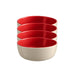 Emile Henry Everyday Dinnerware 6.25 Inch Cereal Bowl, 0.75 Qt, Rouge, Set of 4