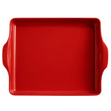 Emile Henry Foccacia Bread Pan and Detroit Style Pizza Pan, Burgundy