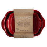 Emile Henry Rectangular Baking Dish, Set of 2, 2.4 qt, 3.8 qt, Burgundy
