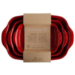 Emile Henry Rectangular Baking Dish, Set of 3, 1.25 qt, 2.4 qt, 3.8 qt, Burgundy