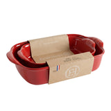 Emile Henry Rectangular Baking Dish, Set of 2, 1.25 qt, 2.4 qt, Burgundy