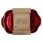 Emile Henry Rectangular Baking Dish, Set of 2, 1.25 qt, 2.4 qt, Burgundy