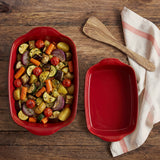 Emile Henry Rectangular Baking Dish, Set of 2, 1.25 qt, 2.4 qt, Burgundy