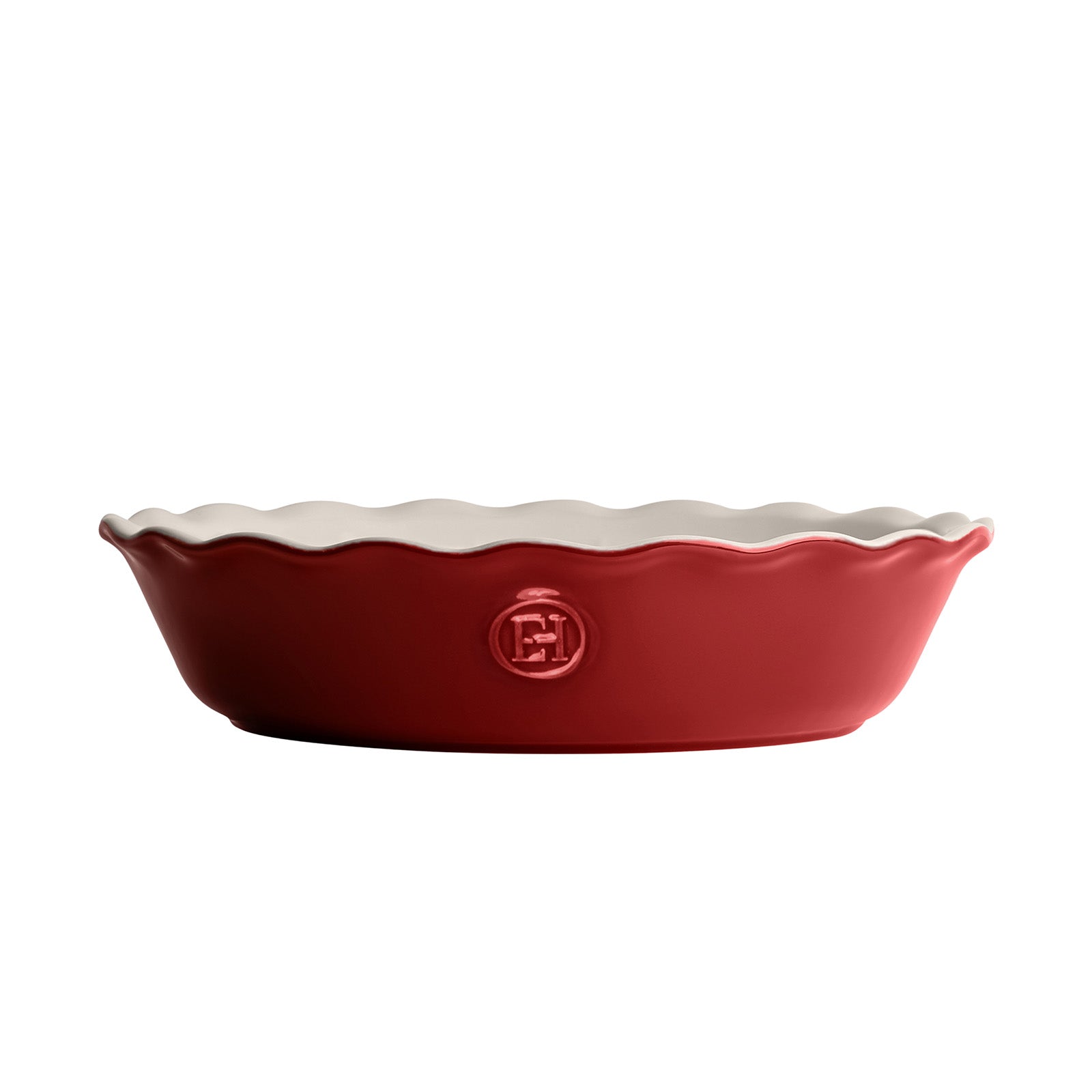 Emile Henry Modern Classics 9-Inch Ribbed Pie Dish, Rouge