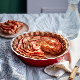 Emile Henry Modern Classics 9-Inch Ribbed Pie Dish, Rouge