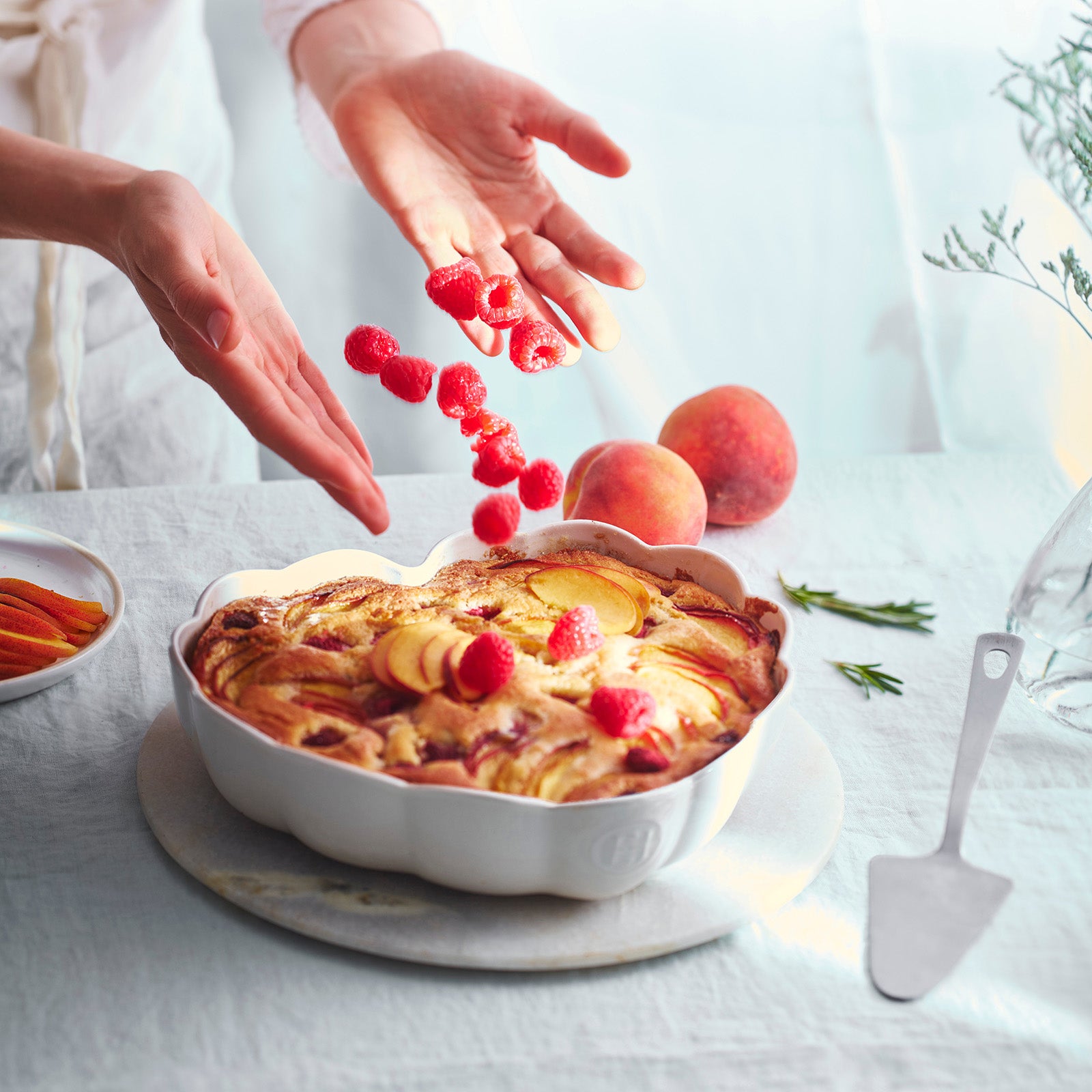 Emile Henry Madeleine Heart Shaped Cake Dish, Rose