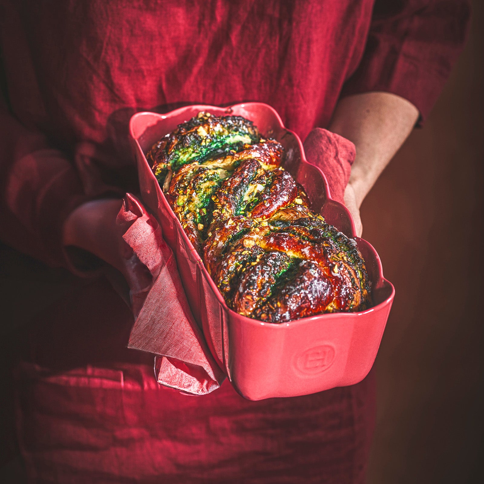 Emile Henry Madeleine Ceramic Loaf Pan, Rose