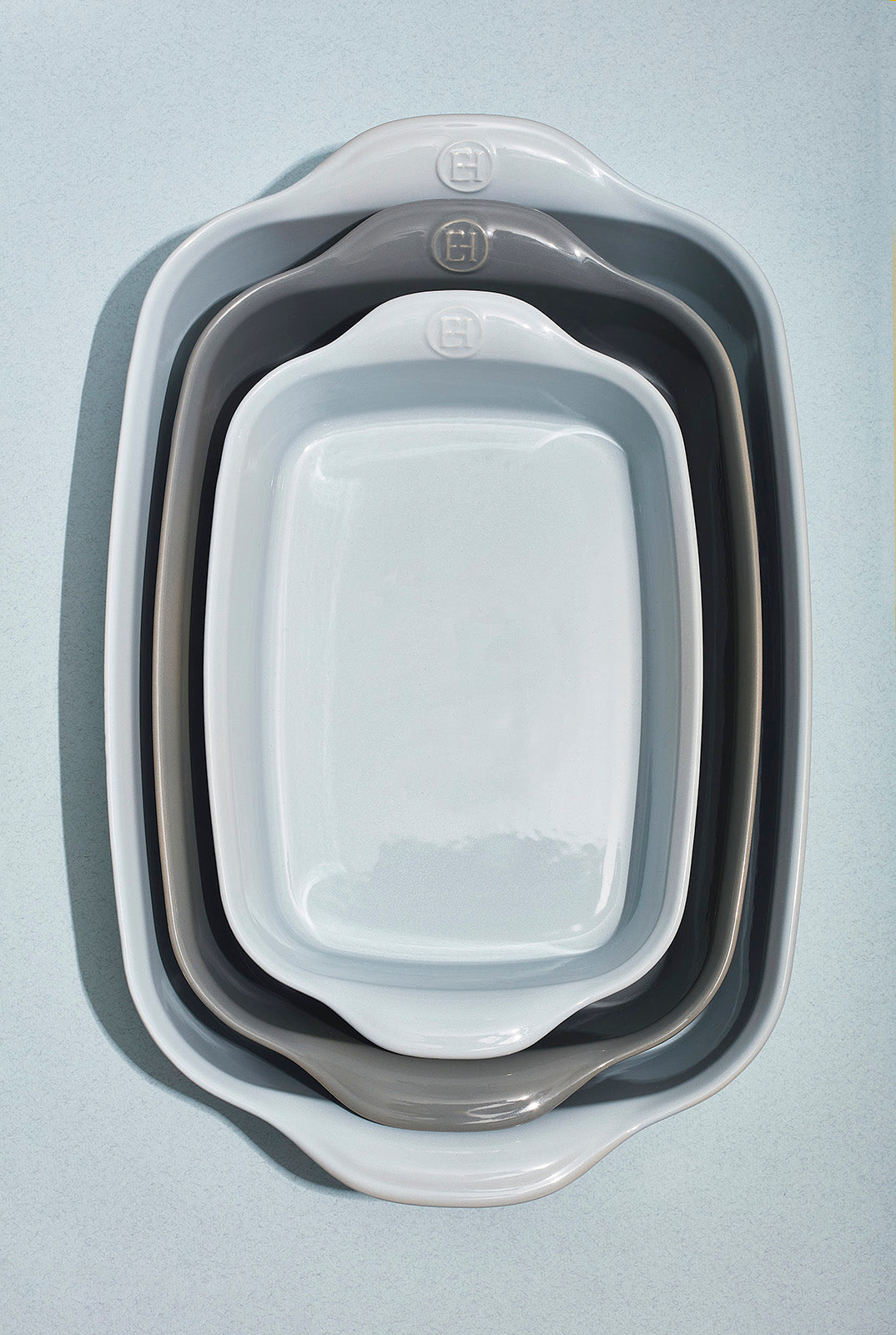 Emile Henry Small Rectangle Baking Dish Ultime, 11.5" X 7.5", Fog