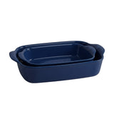 Emile Henry Rectangular Baking Dish, Set of 2, 2.4 qt, 3.8 qt, Twilight