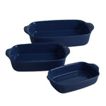 Emile Henry Rectangular Baking Dish, Set of 3, 1.25 qt, 2.4 qt, 3.8 qt, Twilight