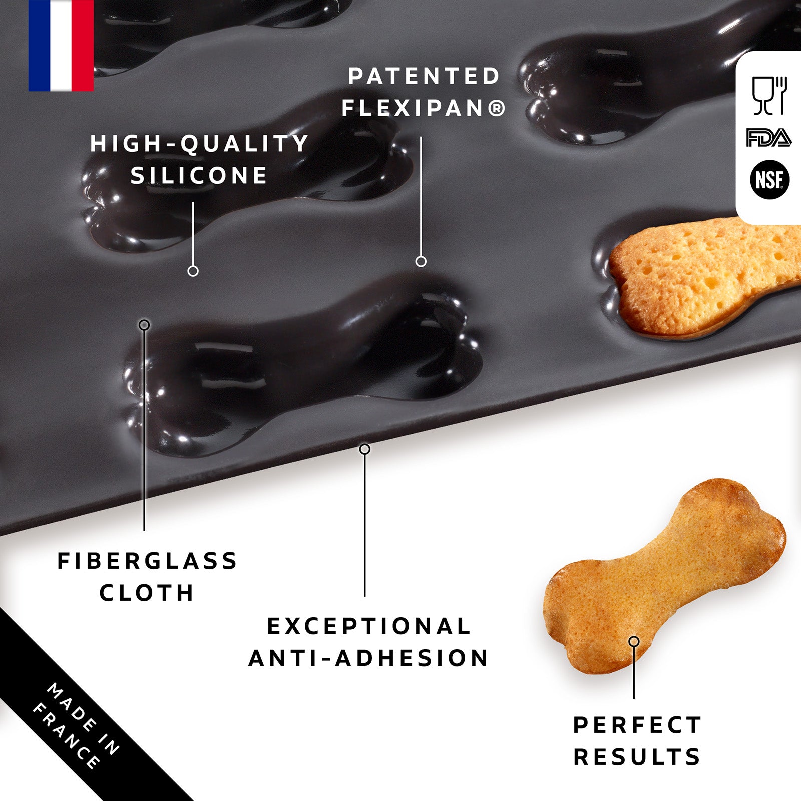 Silpat Flexipan 9 Bones Pet Treats Premium Silicone Baking Pan