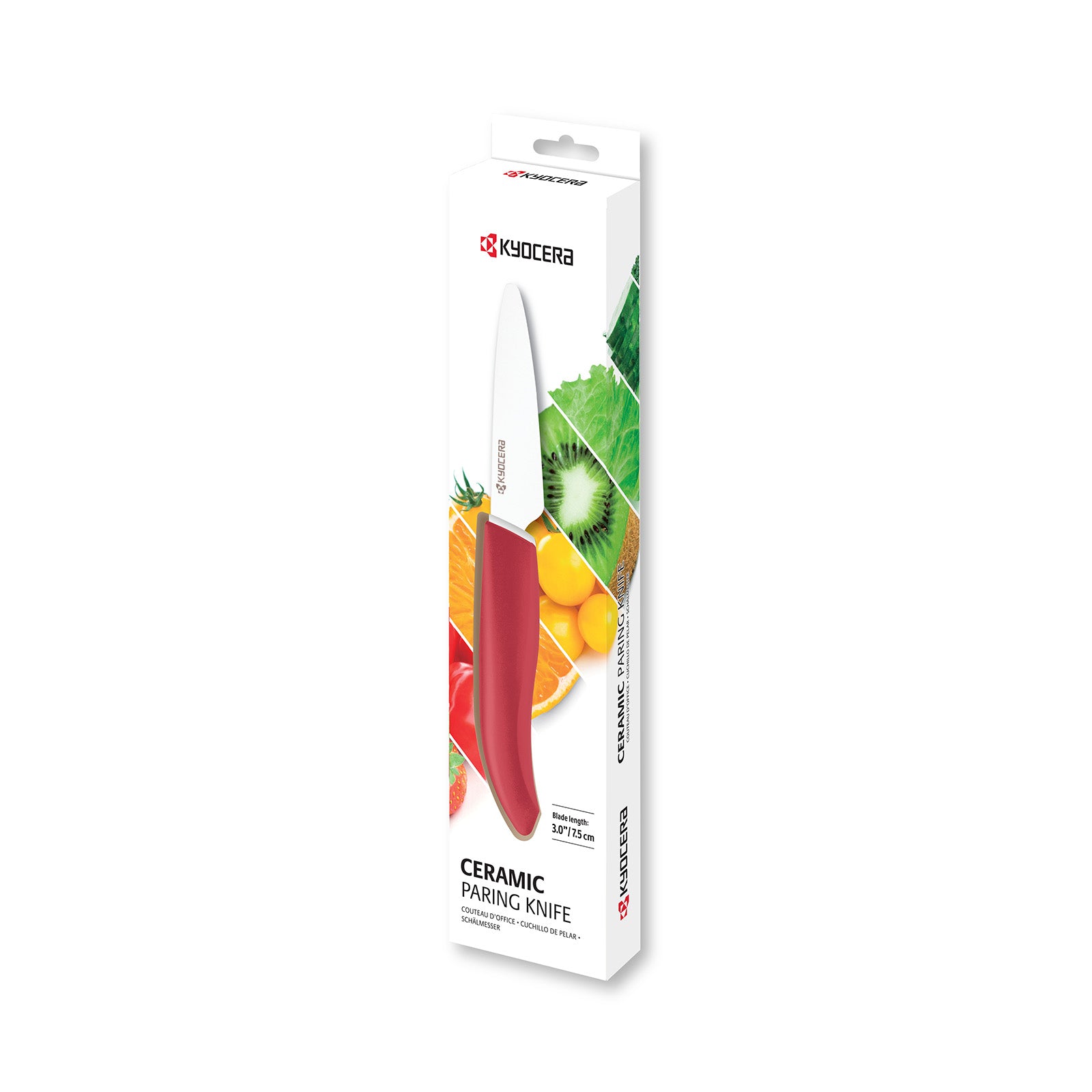 Kyocera Revolution Ceramic 3 Inch Paring Knife, Red