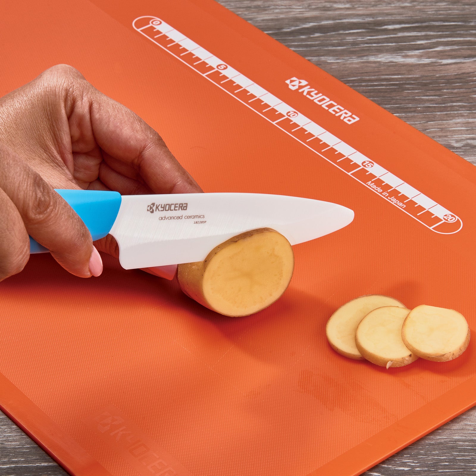 Kyocera Revolution Ceramic 4.5-Inch Utility Knife, Blue