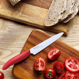 Kyocera Revolution Ceramic 5 Inch Micro Serrated Tomato Knife, Red