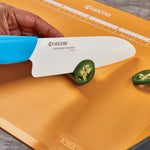 Kyocera Revolution Ceramic 5-1/2 Inch Santoku Knife, Blue