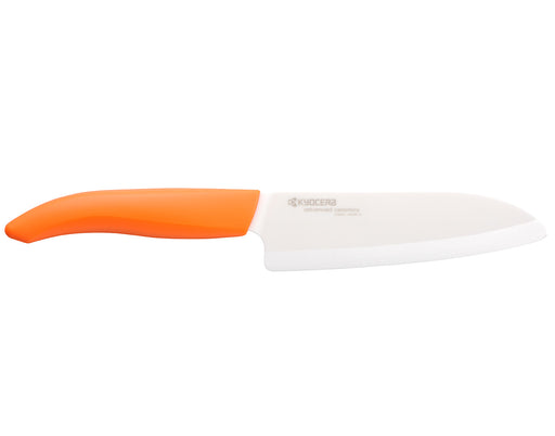 Kyocera Revolution Ceramic 5-1/2 Inch Santoku Knife, Orange