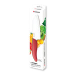 Kyocera Revolution Ceramic 5-1/2 Inch Santoku Knife, Red