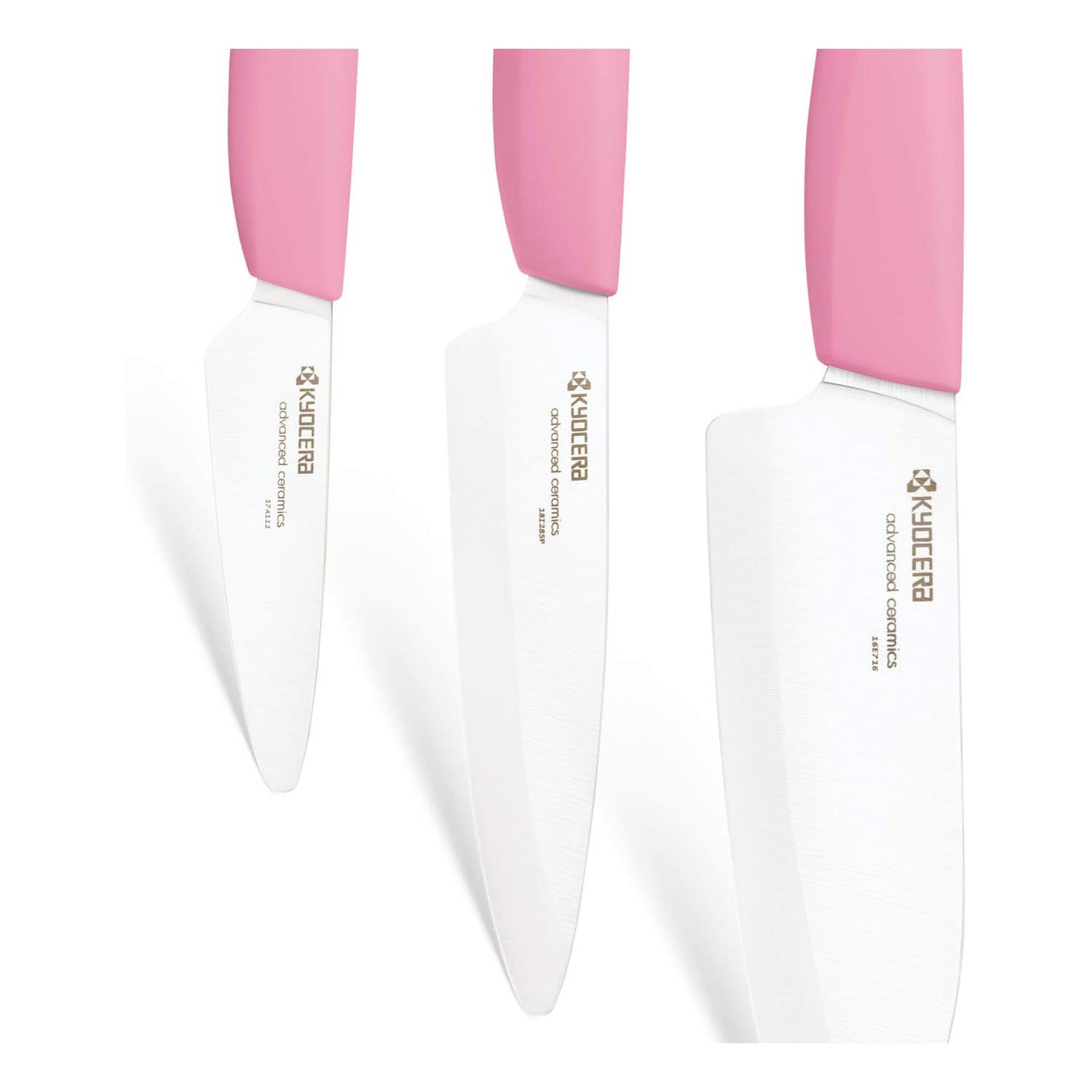 Kyocera Advanced Ceramics 3 Piece Revolution Series Knife Set, Pink