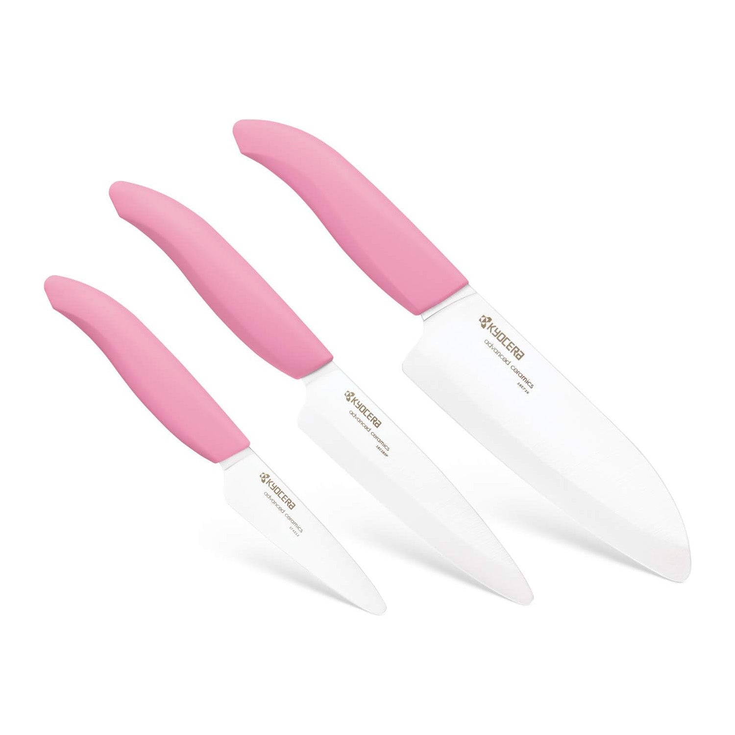 Kyocera Advanced Ceramics 3 Piece Revolution Series Knife Set, Pink