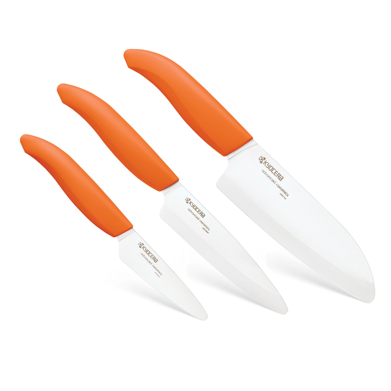 Kyocera Advanced Ceramics 3 Piece Revolution Series Knife Set, Orange