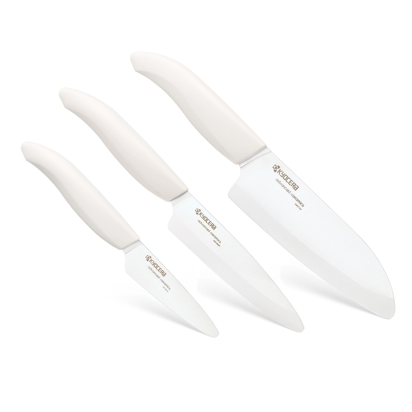 Kyocera Advanced Ceramics 3 Piece Revolution Series Knife Set, White