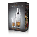 Final Touch Yarai Glass Cocktail Shaker & Jigger Set, Stainless Steel