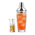 Final Touch Yarai Glass Cocktail Shaker & Jigger Set, Stainless Steel