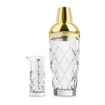 Final Touch Yarai Glass Cocktail Shaker & Jigger Set, Brass