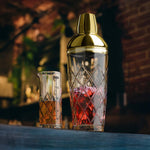 Final Touch Yarai Glass Cocktail Shaker & Jigger Set, Brass