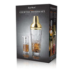 Final Touch Yarai Glass Cocktail Shaker & Jigger Set, Brass