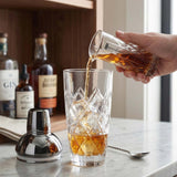 Final Touch Yarai Glass Cocktail Shaker & Jigger Set, Black Chrom