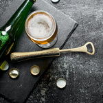 Final Touch 4 Piece Bar Tool Set with Stand - Brass Metal Handles