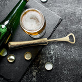 Final Touch 4 Piece Bar Tool Set with Stand - Brass Metal Handles