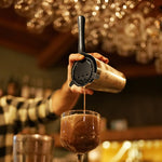 Final Touch 4 Piece Bar Tool Set with Stand - Black Chrome Metal Handles