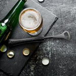 Final Touch 4 Piece Bar Tool Set with Stand - Black Chrome Metal Handles