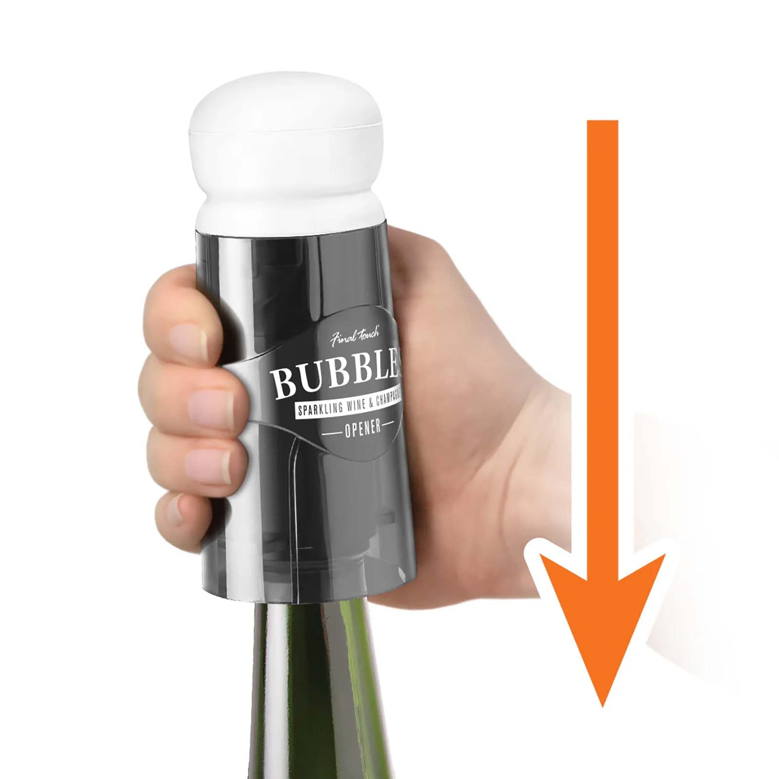 Final Touch Bubbles Sparkling Wine & Champagne Opener for Effortless Cork Popping