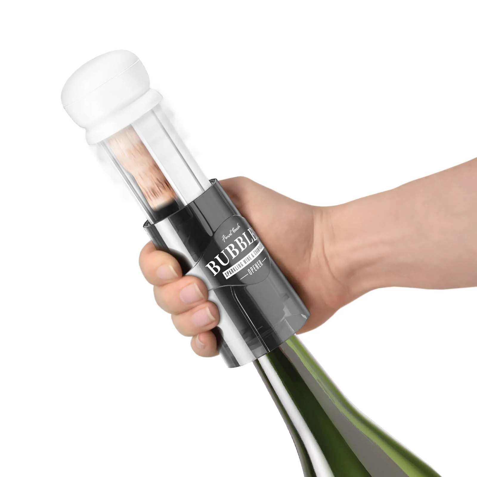Final Touch Bubbles Sparkling Wine & Champagne Opener for Effortless Cork Popping