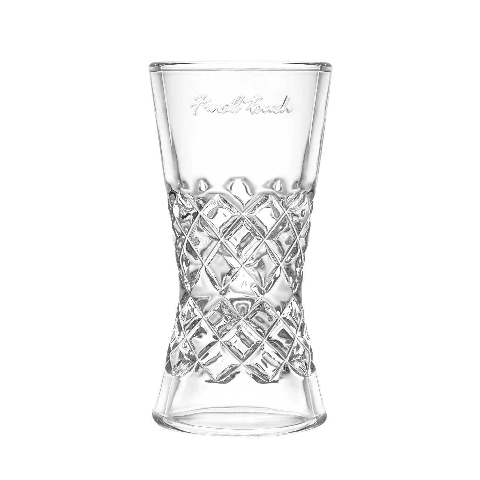 Final Touch Yarai Glass Double Cocktail Jigger, 1.5 Ounce and 0.75 Ounce